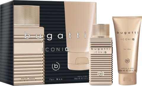 ⁨BUGATTI Zestaw prezentowy męski Iconiq Gold (woda toaletowa 100ml + żel pod prysznic 200ml)⁩ w sklepie Wasserman.eu