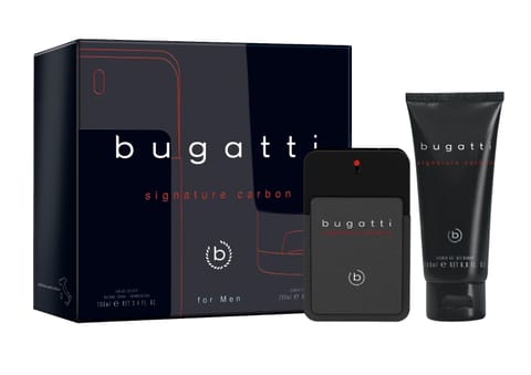 ⁨BUGATTI Zestaw prezentowy męski Signature Carbon (woda toaletowa 100ml + żel pod prysznic 200ml)⁩ w sklepie Wasserman.eu