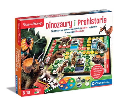Gra planszowa Quiz Dinozaury i Prehistoria Epoka Lodowcowa Uczę się Bawiąc Język Polski Clementoni 50804 w sklepie Wasserman.eu
