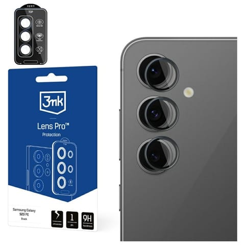⁨Ochrona na obiektyw aparatu 3MK Lens     Protection Pro do Samsung Galaxy S24 FE czarny⁩ w sklepie Wasserman.eu