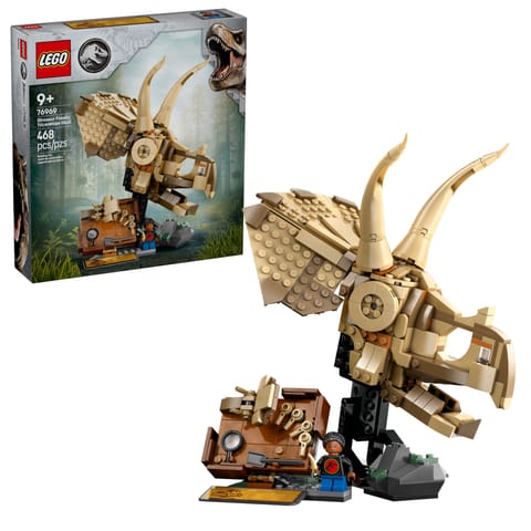 ⁨LEGO JURASSIC WORLD Skamieniałości dinozaurów: CzaszkaDinosaur Fossils: Triceratops Skull triceratopsa 76969⁩ w sklepie Wasserman.eu