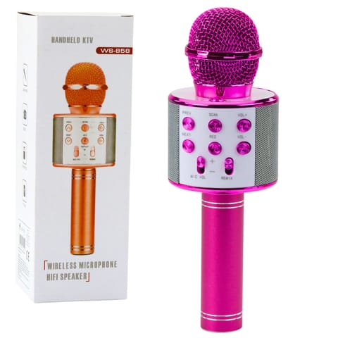⁨Mikrofon Bezprzewodowy Karaoke Z Głośnikiem Bluetooth Różowy⁩ w sklepie Wasserman.eu