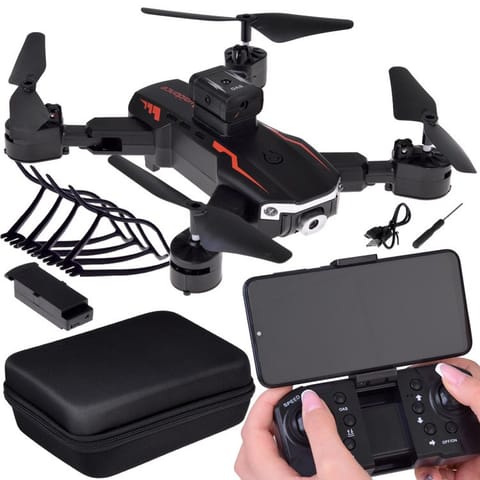 ⁨Quadrocopter Latający Dron model zdalnie sterowany składany + pilot RC0681⁩ w sklepie Wasserman.eu