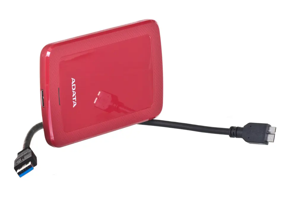 ⁨Dysk zewnętrzny HDD ADATA HV300 AHV300-1TU31-CRD (1 TB; 2.5"; USB 3.1; 8 MB; 7200 obr/min; kolor czerwony)⁩ w sklepie Wasserman.eu