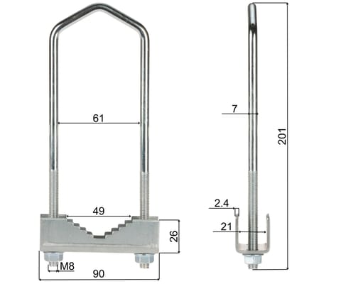 ⁨OBEJMA ZACISKOWA OZ-60/M8X190⁩ w sklepie Wasserman.eu