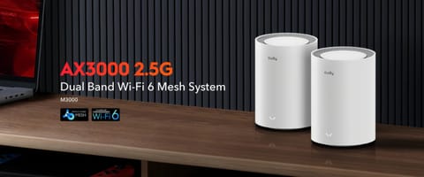 ⁨DOMOWY SYSTEM WI-FI MESH M3000(2-PACK) V2.0 Wi-Fi 6 2.4 GHz, 5 GHz, 574 Mb/s + 2402 Mb/s CUDY⁩ w sklepie Wasserman.eu