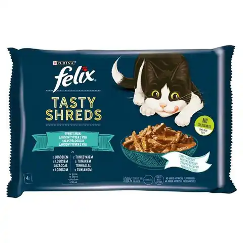 ⁨FELIX Tasty Shreds mit Lachs und Thunfisch - 4x 80g⁩ im Wasserman.eu