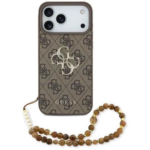 ⁨Etui Guess 4G Strap 4G Classic Logo do   iPhone 17 Pro Max brązowy⁩ w sklepie Wasserman.eu