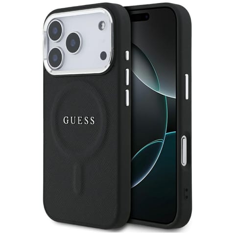 ⁨Etui Guess Classic Logo MagSafe do       iPhone 17 Pro czarny⁩ w sklepie Wasserman.eu