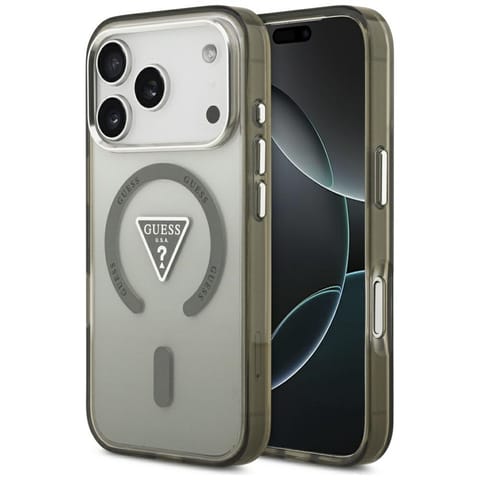 ⁨Etui Guess IML Gradient Triangle Logo    MagSafe do iPhone 17 Pro khaki⁩ w sklepie Wasserman.eu