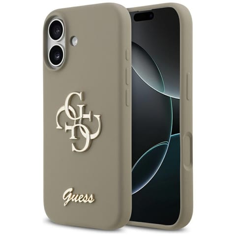 ⁨Etui Guess Silicone Big 4G Script do     iPhone 17 brązowy⁩ w sklepie Wasserman.eu