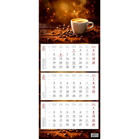 ⁨Kalendarz trójdzielny ekonomiczny KAWA 2026 KS045B Wokół Nas⁩ w sklepie Wasserman.eu