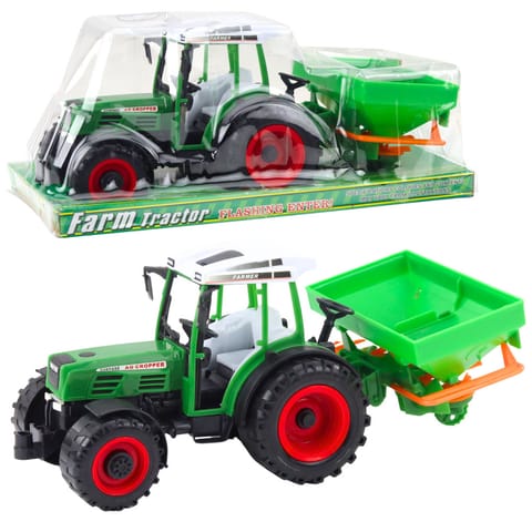 ⁨Traktor Pojazd Rolniczy Farmerski Z Siewnikiem Zielony 34cm⁩ w sklepie Wasserman.eu