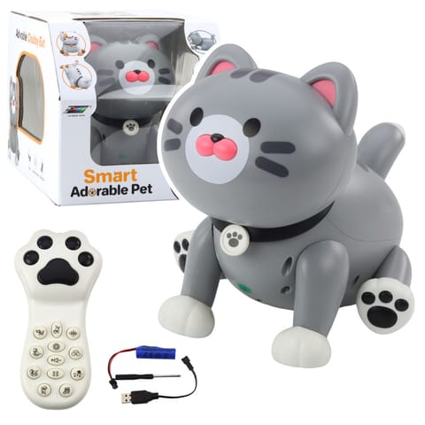 ⁨Interaktywny Robot Kotek Zdalnie Sterowany RC Pilot Szary⁩ w sklepie Wasserman.eu