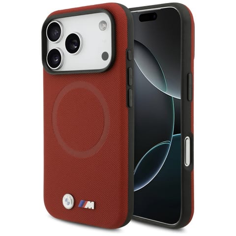⁨Etui BMW M FW Metal Logo MagSafe do      iPhone 17 Pro czerwony⁩ w sklepie Wasserman.eu