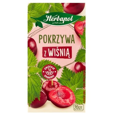 ⁨Herbata HERBAPOL owocowo-ziołowa (20 saszetek) Pokrzywa z Wiśnią 30g⁩ w sklepie Wasserman.eu