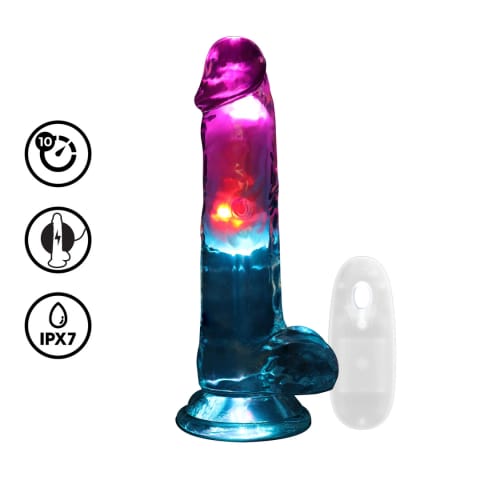 ⁨RealRock LED Wibrujący Model Prostoliniowy z Kulami 18 cm Transparentny⁩ w sklepie Wasserman.eu