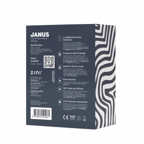 ⁨ZINI JANUS Anti Shock M Czarny - anatomiczny stymulator dla mężczyzn⁩ w sklepie Wasserman.eu
