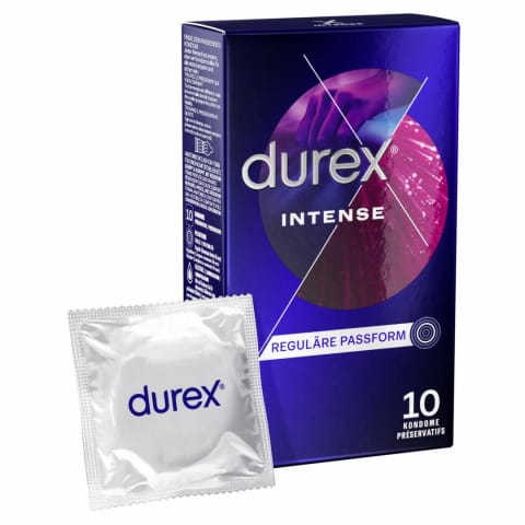 Durex Intense Orgasmic - 10 sztuk, prezerwatywy z prążkowaną powierzchnią w sklepie Wasserman.eu