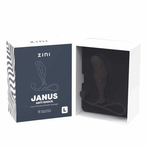 ⁨Zini JANUS Anti Shock L Czarny - anatomiczna maszyna intymna z systemem stabilizacji⁩ w sklepie Wasserman.eu