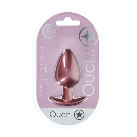 ⁨OUCH! Smooth Silicone Plug Large 3.5'' 8,9 cm Rożowe Złoto⁩ w sklepie Wasserman.eu