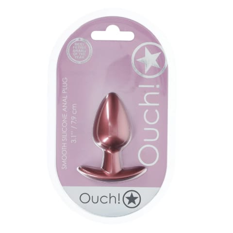 ⁨OUCH! Wtyczka anatomiczna średnia silikonowa 7,9 cm metaliczny roż⁩ w sklepie Wasserman.eu