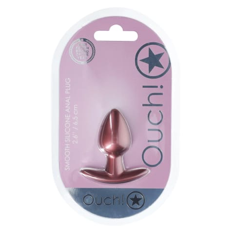 ⁨Ouch! Smooth Silicone Plug Small 6,5 cm Rose Gold - silikonowa klasyka⁩ w sklepie Wasserman.eu