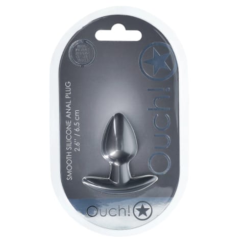 ⁨OUCH! Smooth Silicone Plug Small 2.6cm Gunmetal - kompaktowy model⁩ w sklepie Wasserman.eu