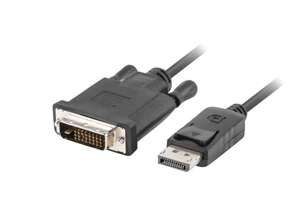 ⁨Lanberg CA-DPDV-10CU-0010-BK video cable adapter 1 m DisplayPort DVI-D Black⁩ at Wasserman.eu