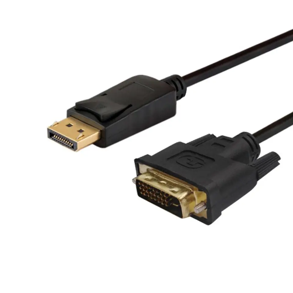 ⁨Kabel SAVIO CL-106 (DisplayPort M - DVI-D M; 1,8m; kolor czarny)⁩ w sklepie Wasserman.eu