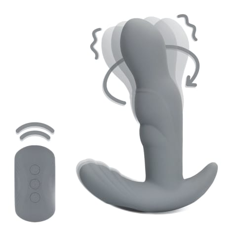 ⁨Loveline Gotham Grey - stymulator prostaty z pilotem obrotowy, szary⁩ w sklepie Wasserman.eu