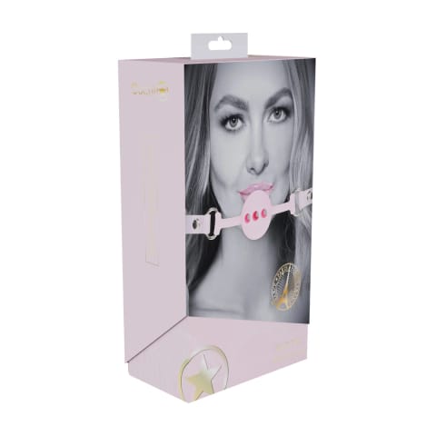 ⁨Ouch! Paris Collection Rożowy silikonowy pasujący knebel z otworami⁩ w sklepie Wasserman.eu