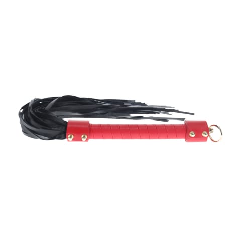 ⁨Ouch! Milan Collection Flogger Black/Red - skorzany model z designerskim wykończeniem⁩ w sklepie Wasserman.eu