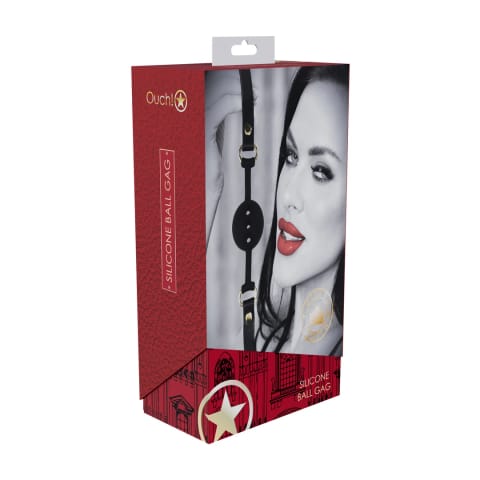 ⁨Ouch! Milan Collection silikonowa kulka z paskiem czarno-czerwona⁩ w sklepie Wasserman.eu