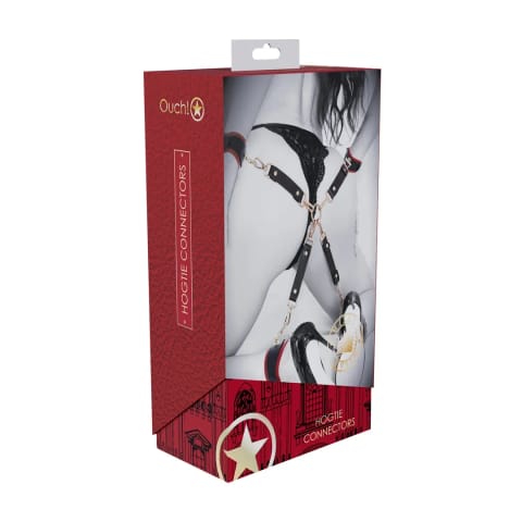 ⁨Ouch! Milan Collection Hogtie Connectors czarno-czerwony system łączący⁩ w sklepie Wasserman.eu