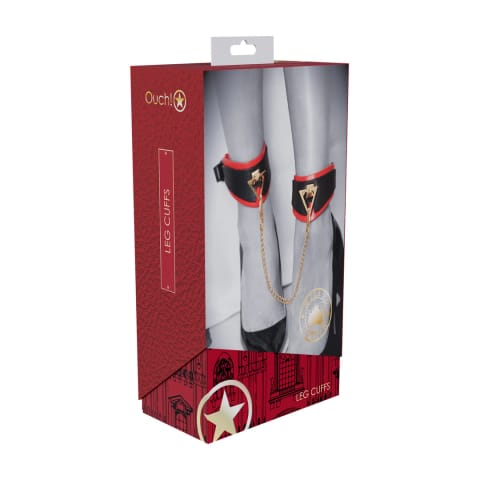 ⁨Ouch! Milan Collection anatomiczne kajdanki na nogi czarno-czerwone⁩ w sklepie Wasserman.eu
