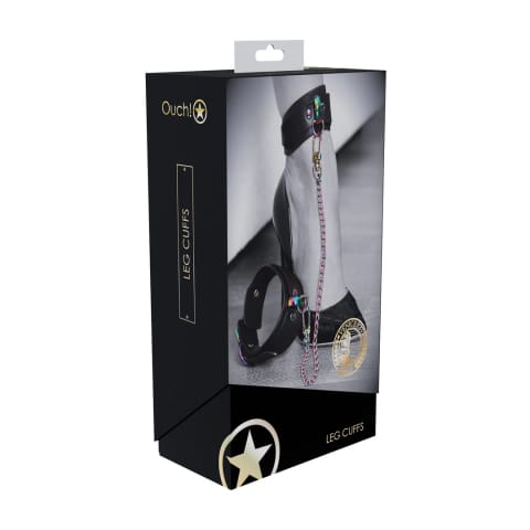 ⁨Ouch! Venice Collection kajdanki na kostki czarne regulowane skorzane⁩ w sklepie Wasserman.eu