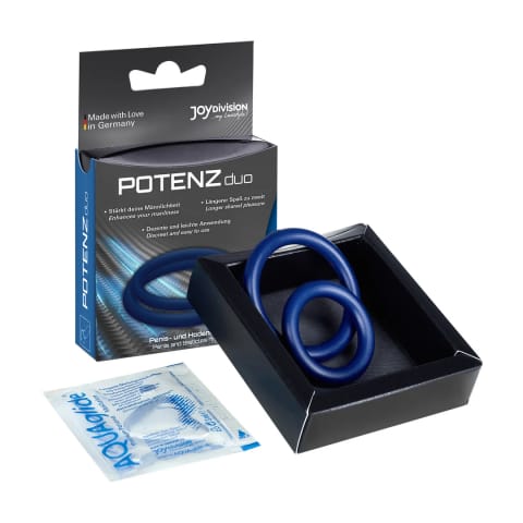 POTENZduo Zestaw Pierścieni Stymulujących - podwojna konstrukcja, czarny w sklepie Wasserman.eu