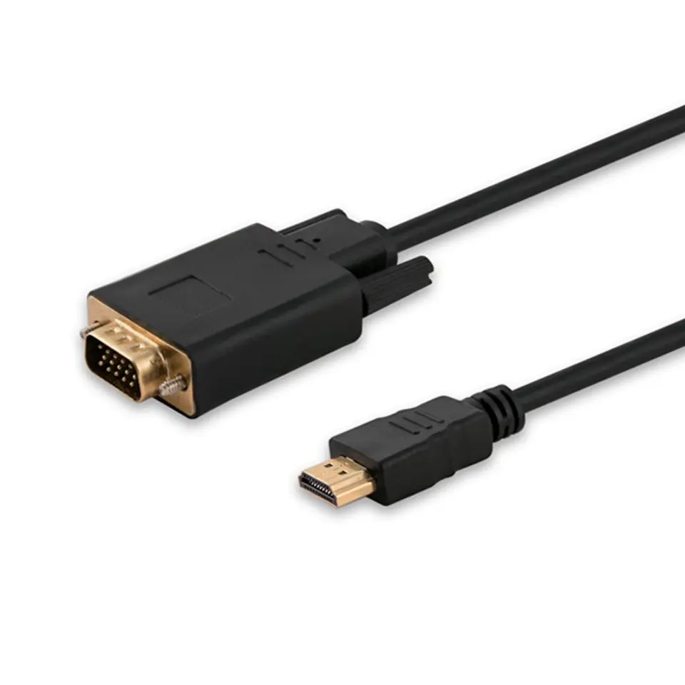 ⁨Adapter SAVIO CL-103 (HDMI M - D-Sub (VGA) M; 1,8m; kolor czarny)⁩ w sklepie Wasserman.eu