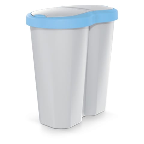 ⁨Kosz na śmieci Compacta R Duo, Niebieski/popielaty, pojemność 40L, Jedna komora, Dwie pokrywki, NDRF40-2717C_427C⁩ w sklepie Wasserman.eu