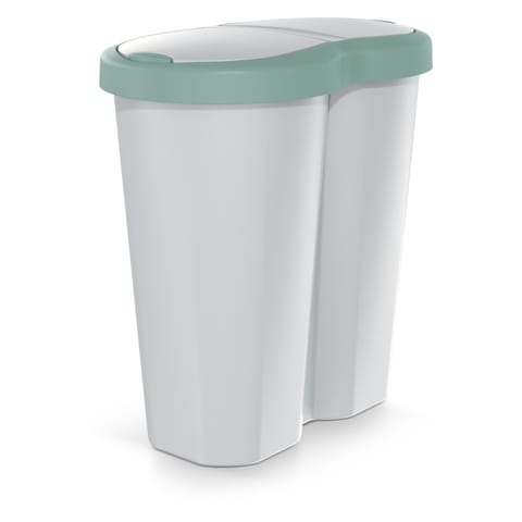 ⁨Kosz na śmieci Compacta R Duo, Zielony/popielaty, pojemność 40L, Jedna komora, Dwie pokrywki, NDRF40-5575C_427C⁩ w sklepie Wasserman.eu