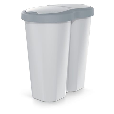 ⁨Kosz na śmieci Compacta R Duo, Szary/popielaty, pojemność 40L, Jedna komora, Dwie pokrywki, NDRF40-429U_427C⁩ w sklepie Wasserman.eu