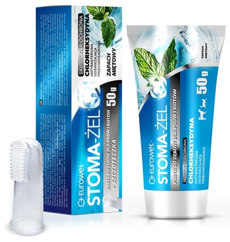 ⁨Stoma-żel - pasta do pielęgnacji uzębienia psów i kotów tubka 50g + szczoteczka⁩ w sklepie Wasserman.eu