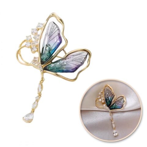⁨Broszka ozdobna motyl z cyrkoniami BZ209⁩ w sklepie Wasserman.eu