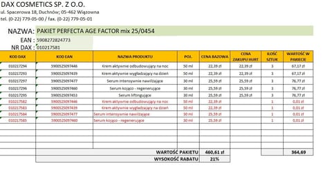 ⁨DAX Zestaw 2025.09 Perfecta Age Factor Mix⁩ w sklepie Wasserman.eu