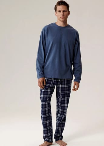 ⁨PIŻAMA ATLANTIC NMP-393 JZ25 NIE/NIEC (kolor niebieski-niebieski ciemny, rozmiar M)⁩ w sklepie Wasserman.eu