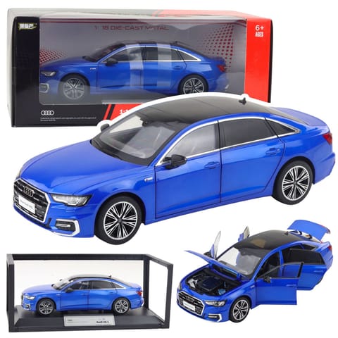 ⁨Samochód Audi A6 L 1:18 Metalowy Akcesoria Światła Dźwięki Niebieski⁩ w sklepie Wasserman.eu