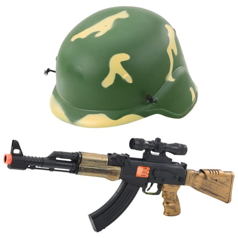 ⁨Zestaw Militarny Wojskowy Karabin Dźwięk Kask Hełm z Gumką⁩ w sklepie Wasserman.eu