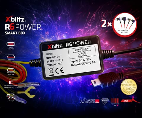⁨ZASILACZ DO WIDEOREJESTRATORÓW SAMOCHODOWYCH XB-R6-POWER Xblitz⁩ w sklepie Wasserman.eu
