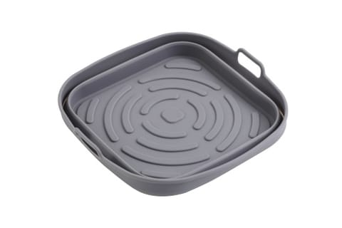 ⁨Tacka silikonowa do frytkownicy powietrznej | Kwadratowa | 19,7 cm | Wielokrotnego użytku | Silikon spożywczy BPA Free⁩ w sklepie Wasserman.eu